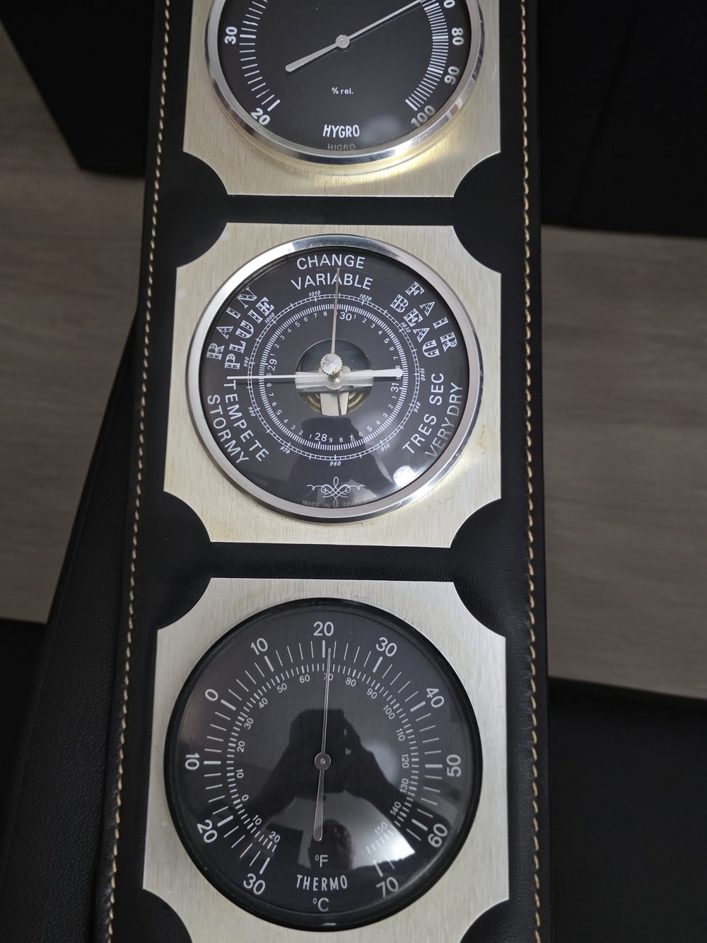 Black and Silver 3-in-1 Weather Station Home Accent